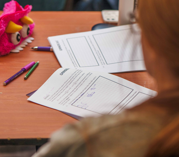 Student attending a Leaving Cert Accounting Revision Course with Grinds 360