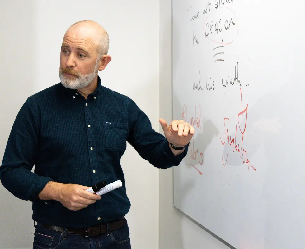 Paul McCormack teaching Leaving Cert English Grinds with Grinds360