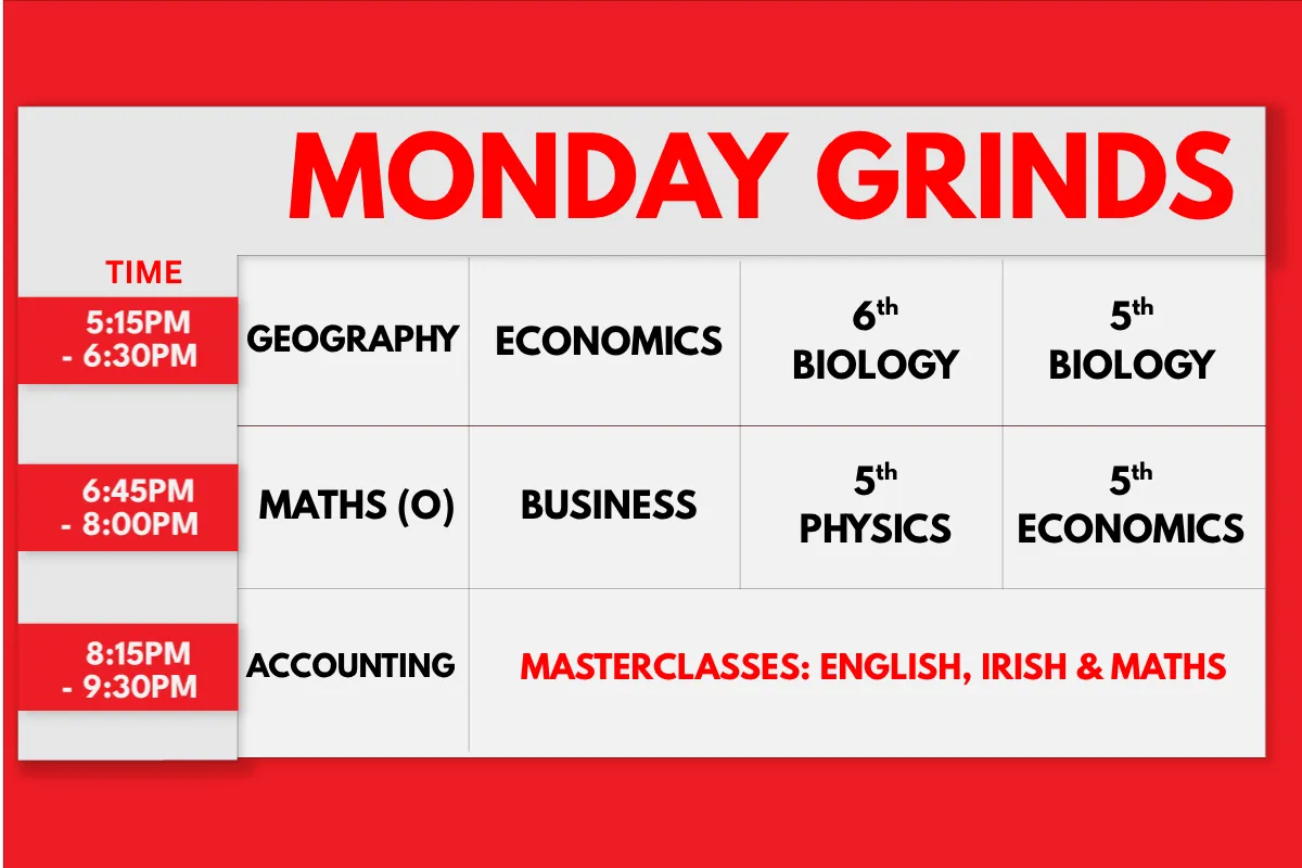 Monday-Leaving-Cert-Grinds - Grinds360