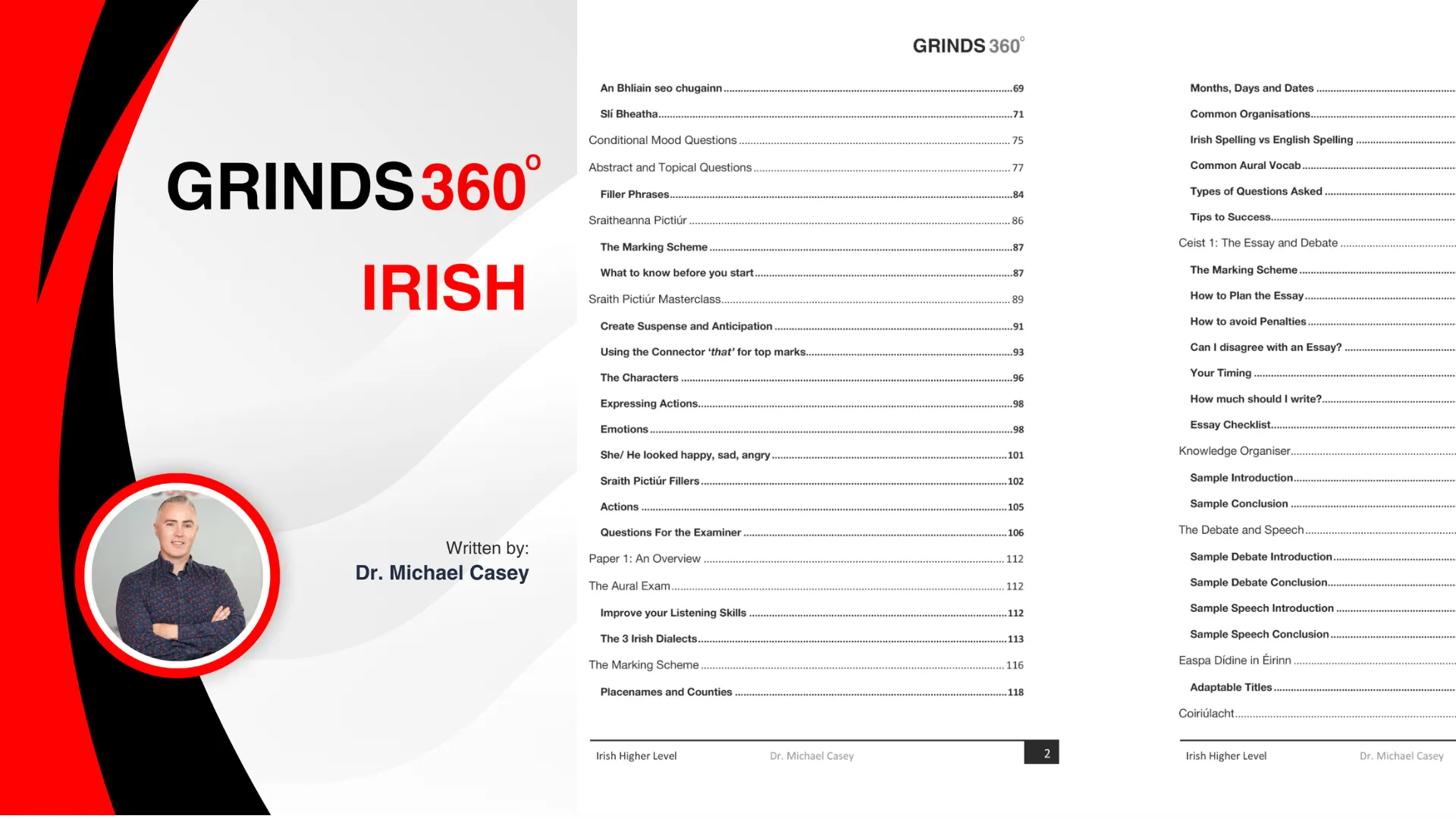 Samples of Michael Casey's Leaving Cert irish Notes with Grinds360