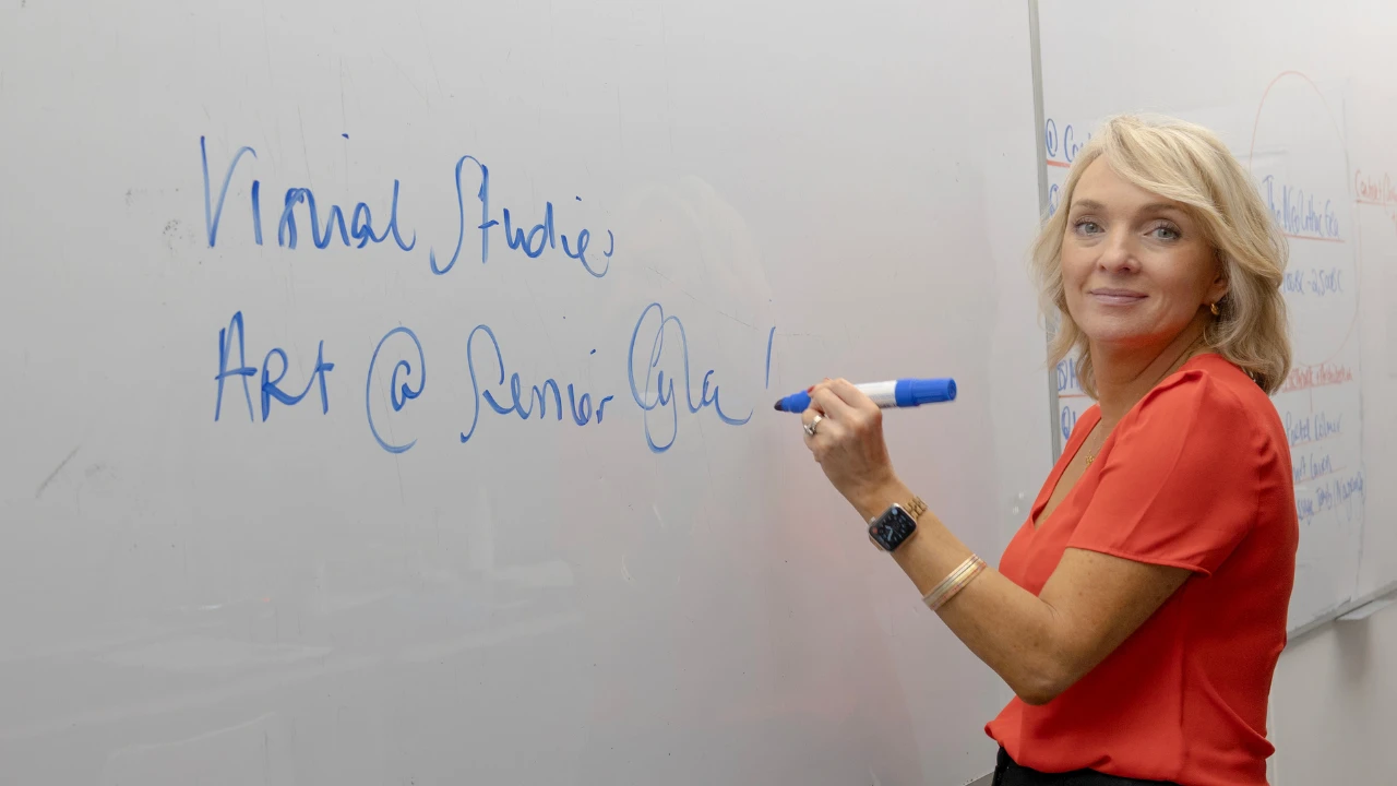 Laura Healy teaching Leaving Cert Art Grinds with Grinds360