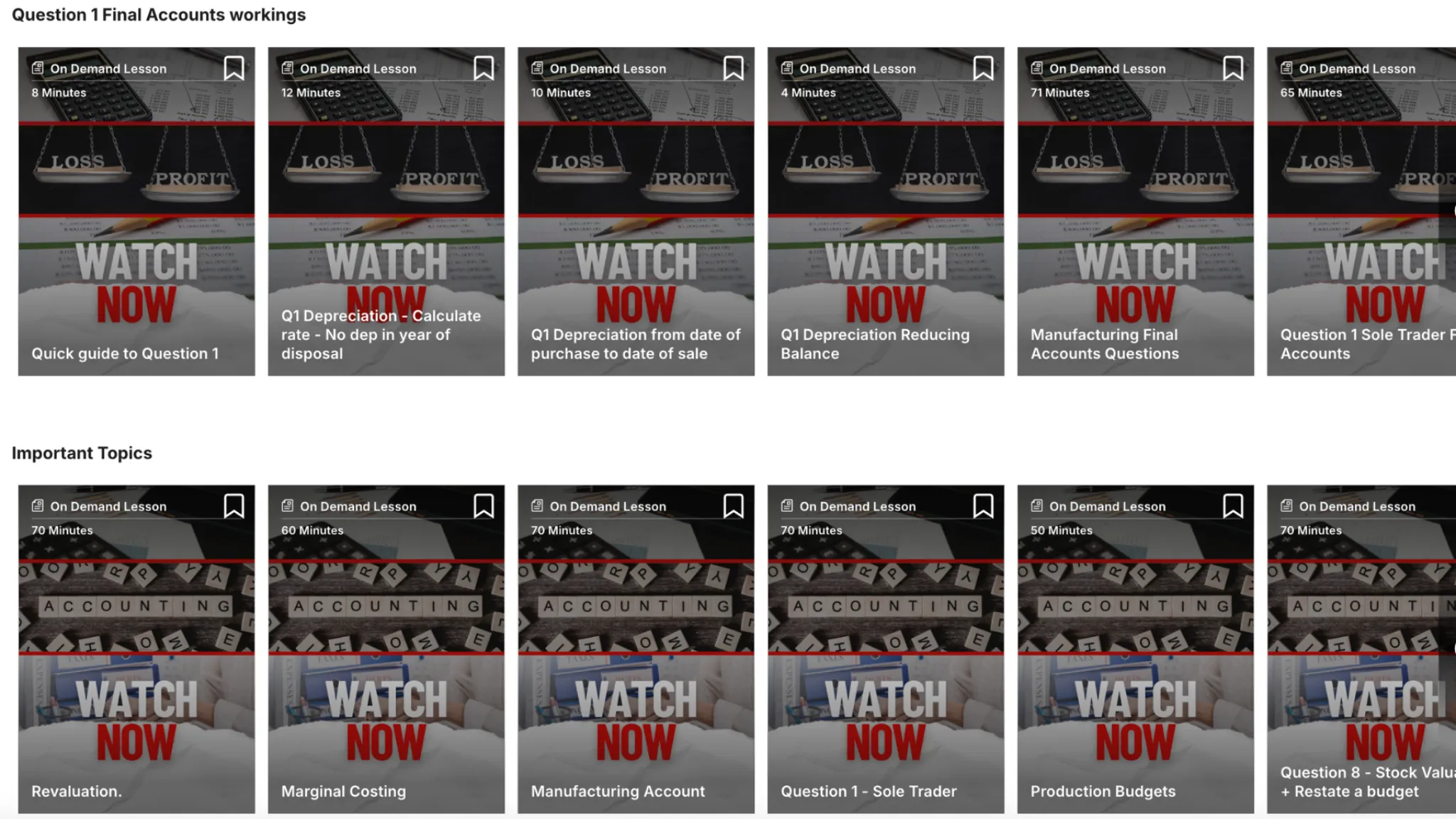 On-Demand Accounting Video Catalogue
